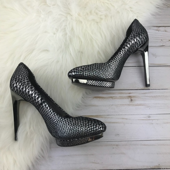 BCBGMAXARIZA Metallic Snake Scale Heels - Picture 3 of 6